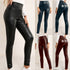 Women's High Waist Stretch Slim Skinny Leather Leggings
